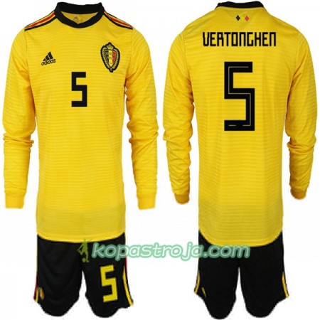 Billiga Fotbollströjor Belgien VERTONGHEN 5 Barn VM 2018 Borta tröja Långärmad